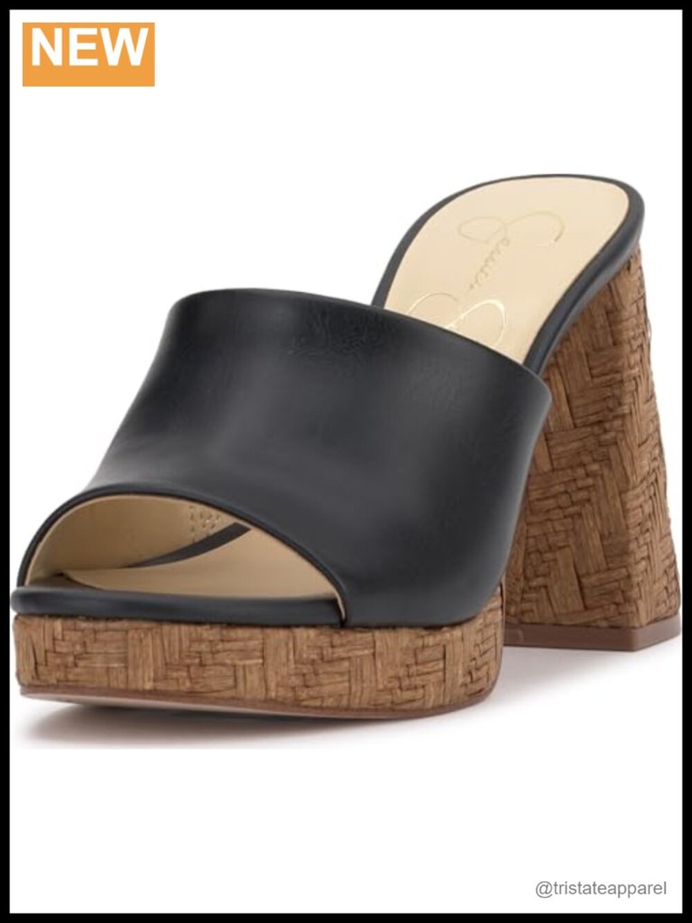 Faux Leather Kameena Mule Platform Sandals Slip On Peep Toe Block Heel